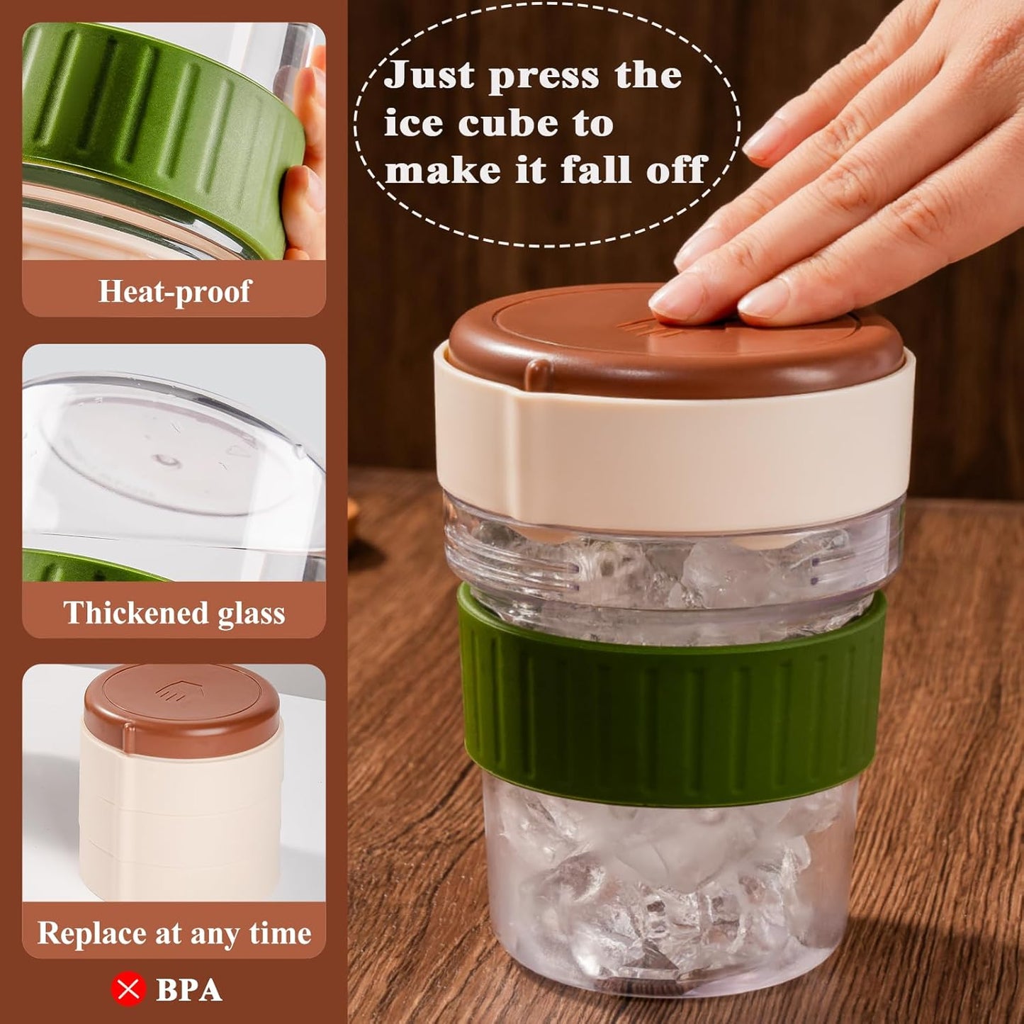Instant Iced Coffee Cup – Ice Mold + Tumbler Combo