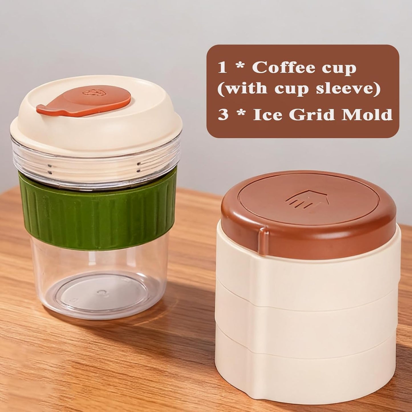 Instant Iced Coffee Cup – Ice Mold + Tumbler Combo