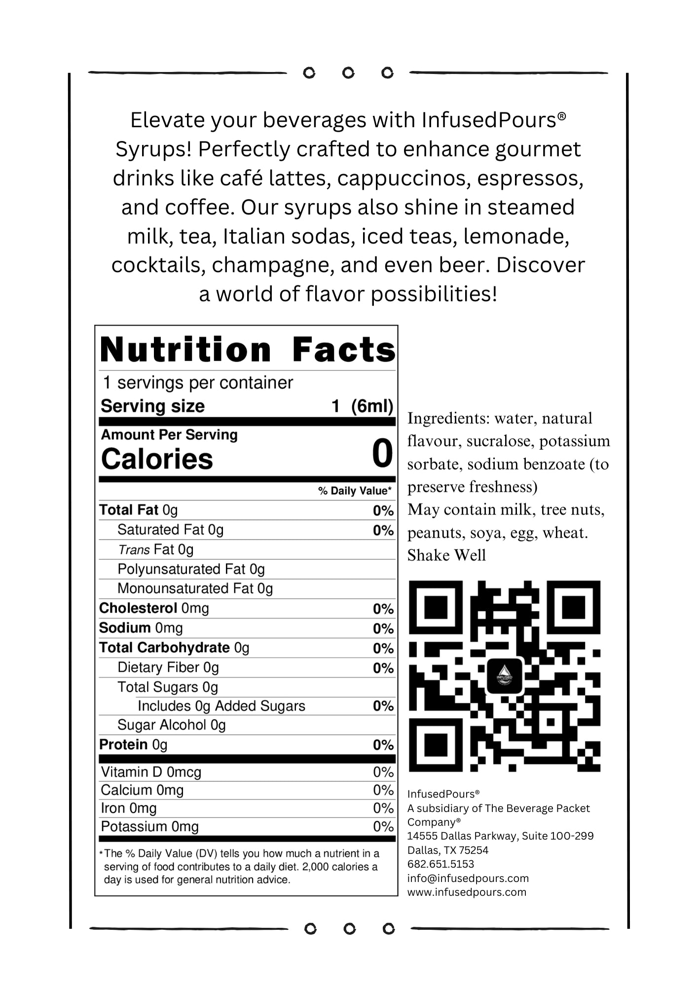 Syrup Packs (30 Single-serving Packs)